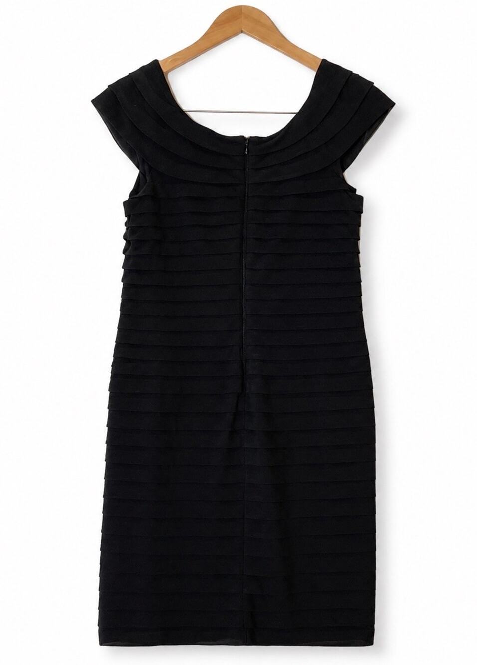 Adrianna Papell Black Tiered Cocktail Dress 12